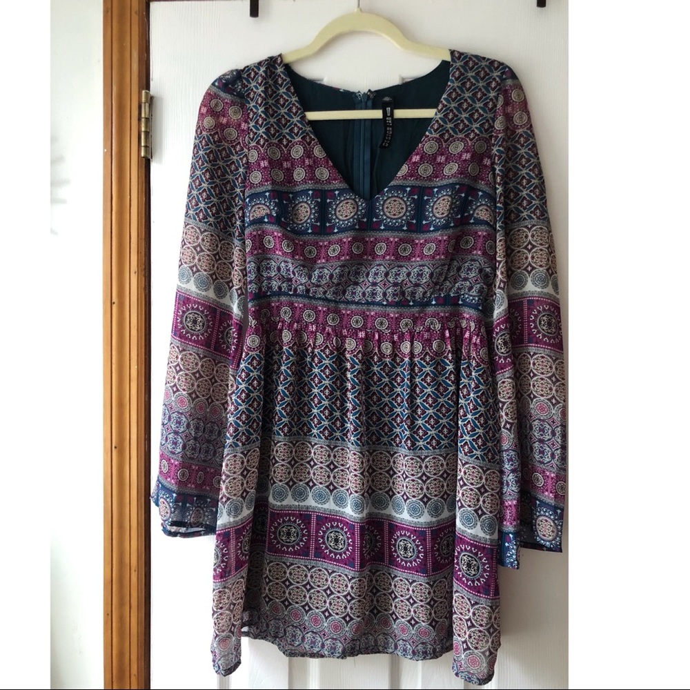 Design Lab Lord and Taylor Purple boho dress S - Picture 5 of 7